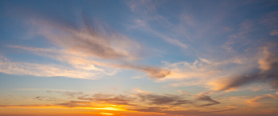 Wall Mural - beautiful sky at sunset, panorama