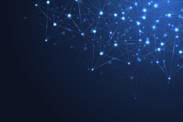 Fototapete - Big data visualization. Social network or business analytics representation. Abstract graphics. Futuristic infographic illustration.