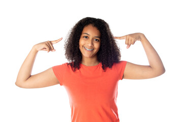 Wall Mural - Mixed Race Girl With cute Afro Hair