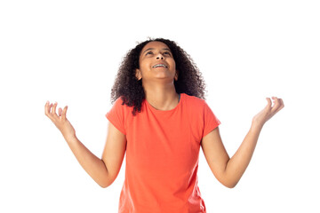 Wall Mural - Mixed Race Girl With cute Afro Hair