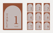 © ku4erashka - Arched boho wedding table number template. Terracotta and burnt orange numbers.