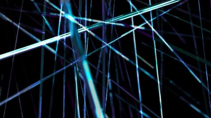 Poster - abstract background animation shiny lines stripes, beams rods and structure moving transforming and 