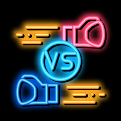 Wall Mural - Box Fight Battle neon light sign vector. Glowing bright icon Box Fight Battle sign. transparent symbol illustration