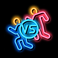 Wall Mural - Running Sport neon light sign vector. Glowing bright icon Running Sport sign. transparent symbol illustration