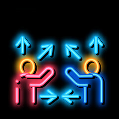 Wall Mural - Gesture Battle neon light sign vector. Glowing bright icon Gesture Battle sign. transparent symbol illustration