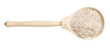 top view of psyllium husk in wood spoon isolated