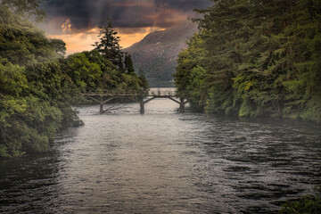 Canvas Print - Lachsfluß in Schottland