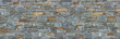 Panorama Detail einer außen Wandverkleidung aus Verblendern in Steinoptik in grau mit braun 