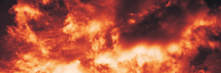 Wall Mural - the red sky background looked like smoke and fire. bomb violent.