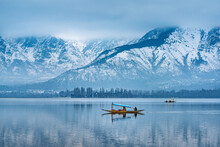 A Beautiful View Of Dal Lake In Winter, Srinagar, Kashmir, India.