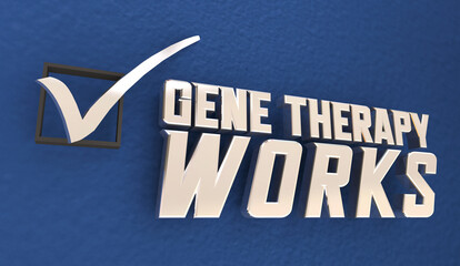 Gene Therapy Works Effective Treatment Health Care Check Mark 3d Illustration