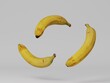 Image of bananas on a colored background, 3D rendering