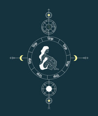 virgo. vector graphic illustrations of horoscope signs. zodiac signs.