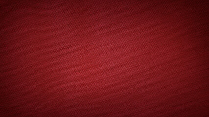 Wall Mural - abstract red woolen fabric texture may used as background with dark corners. vignette gradient red fabric background for luxury concept. macro view of red jean texture background.