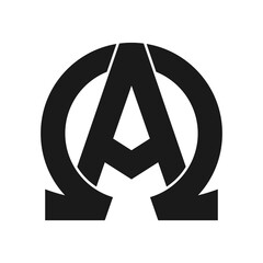 Wall Mural - alpha and omega symbol glyph icon. clipart image isolated on white background