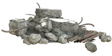 3D Render Pile Of Rubble Isolated