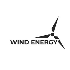 Wall Mural - wind energy logo. eco friendly, sustainable and renewable energy symbol