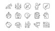 © blankstock - Vaccine line icons. Corona jab, Medical Syringe, Vaccination passport icons. Covid vaccine, Human jabbed and Coronavirus dose. Syringe needle, Corona injection, Vaccination notification. Vector