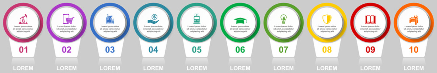 Leinwandbilder - Business infographic vector template for presentation, diagram, seminar. Industry and education concept illustration.