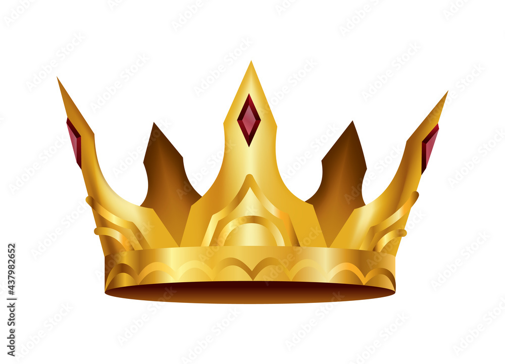 Realistic golden crown. Crowning headdress for king or queen. Royal ...