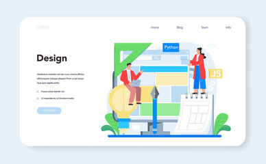 Poster - web development web banner or landing page. website optimization