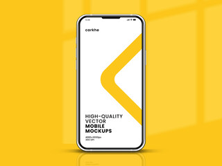 Poster - Realistic smartphone mockup. Device UI UX mockup for presentation template. Cellphone frame with blank display isolated templates. 3D isometric illustration cell phone