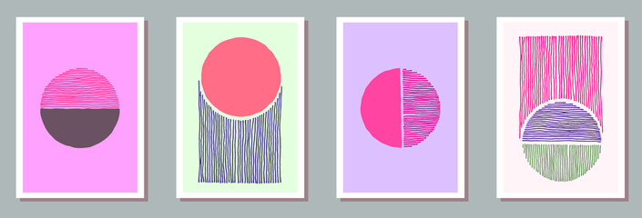 Hand painted modern covers vector set. Watercolor