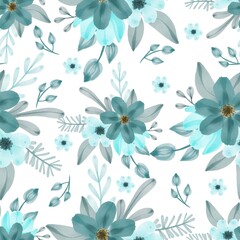  Seamless pattern of tosca flower bouquet for textile design