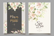 elegant hand drawn roses invitation card set