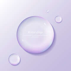 Wall Mural - transparent water droplets , water drop object.