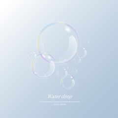 Wall Mural - transparent water droplets , water drop object.