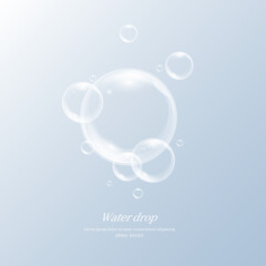 Wall Mural - transparent water droplets , water drop object.