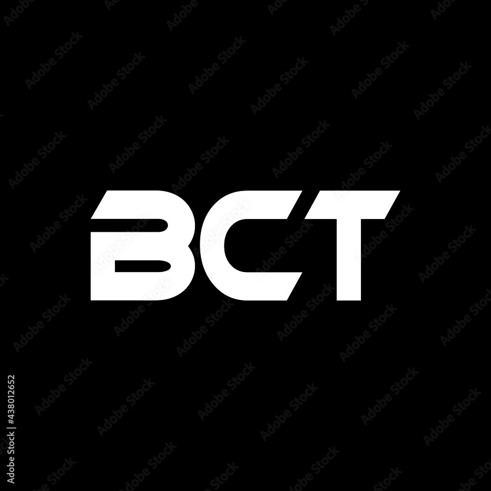BCT letter logo design with black background in illustrator, vector ...