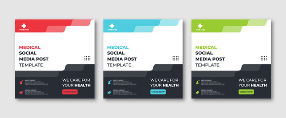 Wall Mural - editable instagram post template modern background. promotional web banner for company business post
