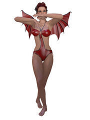 Wall Mural - 3d illustration of an woman with a fantasy outfit