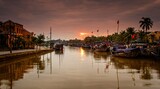 Fototapeta Boho - Morning on Thu Bon River, Hoi An, Quang Nam. 