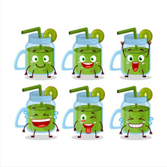 Poster - Cartoon character of kiwi smoothie with smile expression