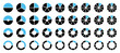 Set 36 Tortendiagramme Schwarz Und Blau