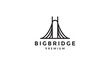 lines big bridge gate logo symbol vector icon illustration graphic design
