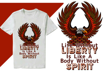 t shirt design with eagle and typography style in one frame