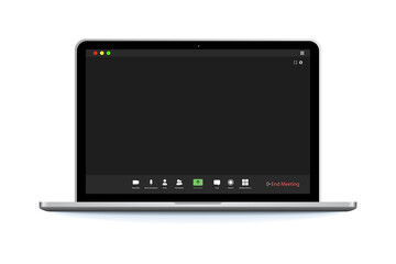 Video conference user interface, great design for any purposes. Online business webinar chat. Digital user interface. Video call screen template. Computer screen. Incoming call. Laptop screen.