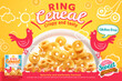 3d morning ring cereal banner ad 