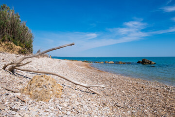 Landscape of adriatic sea, Trabocchi coast, to abruzzo, in italy.