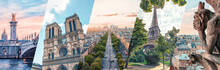 Paris City Famous Landmarks Collage