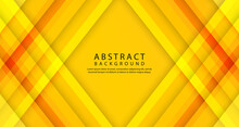 Abstract 3D Geometric Background Overlap Layer On Bright Space With Orange Stripes Decoration. Modern Graphic Design Template Elements For Banner, Flyer, Card, Cover, Brochure, Or Landing Page