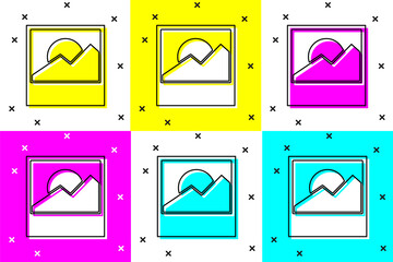 Poster - Set Photo icon isolated on color background. Vector