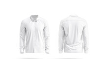 Blank White Classic Shirt Mockup, Front And Back View