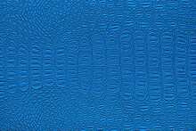 Blue Crocodile Leather Texture. Abstract Backdrop For Design.