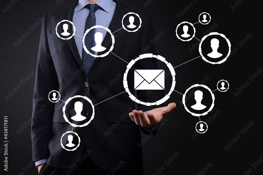 Email and user icon,sign,symbol marketing or newsletter concept ...