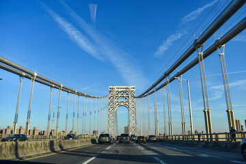 Bridge with cars over the river